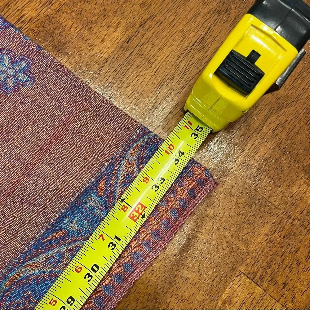 Pashmina Scarf 100% Cashmere purple red blue paisley beautiful - Picture 9 of 11